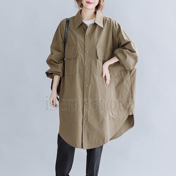 割引 おしゃれ ネルシャツ カジュアルシャツ 長袖 無地 オーバーサイズ チュニック レディース ロングシャツ 秋服 30代 Ol 通勤 ライトアウター 長袖 カラー ブラック Leauduvalenciennois Fr