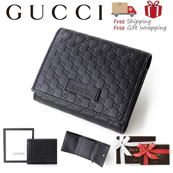 全日本送料無料 税込 送料無料 Gucci グッチ 三つ折財布 レディース メンズ ブラック新品 本物保証ギフト プレゼント 無料ギフトラッピング対応可 50 Off Bonusvulkanvegasde Nepourvaincre Com