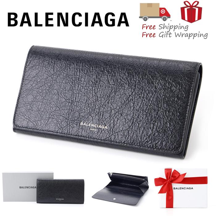 BALENCIAGA バレンシアガ 長財布 財布 フラップ ブラック 新品 本物保証 ギフト プレゼント 無料 ギフトラッピング :BAL-WAL-024-BLK:Wardrobe KOBE 通販 BALENCIAGA バレンシアガ 長財布