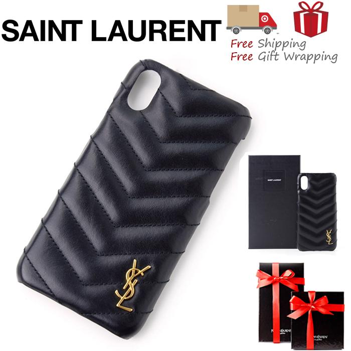SAINT LAURENT サンローラン iPhoneケース iPhoneX , Xs用ケース 新品 本物保証 ギフト プレゼント 無料  ギフトラッピング :YSL-1P-BLK:Wardrobe KOBE - 通販 - Yahoo!ショッピング