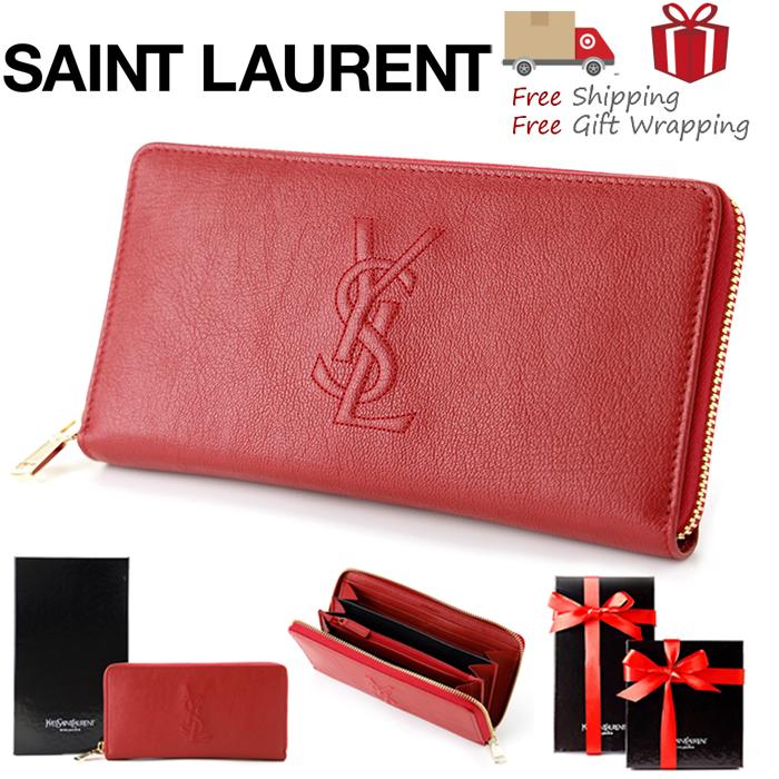 50%OFF SAINT LAURENT サンローラン 長財布 財布 352904 レッド 新品