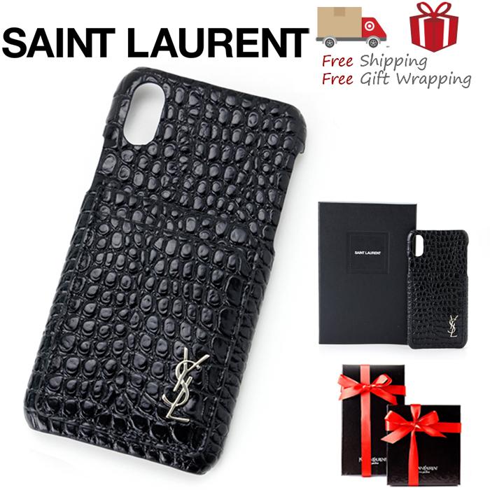 SAINT LAURENT サンローラン iPhoneケース iPhoneX , Xs用ケース 新品 本物保証 ギフト プレゼント 無料  ギフトラッピング :YSL-IP-X-BLK7:Wardrobe KOBE - 通販 - Yahoo!ショッピング