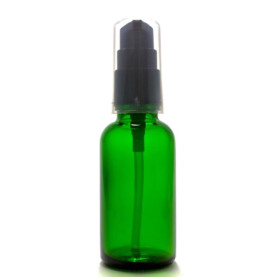 アロマ遮光瓶 30mL グリーン【ポンプ:ブラック】