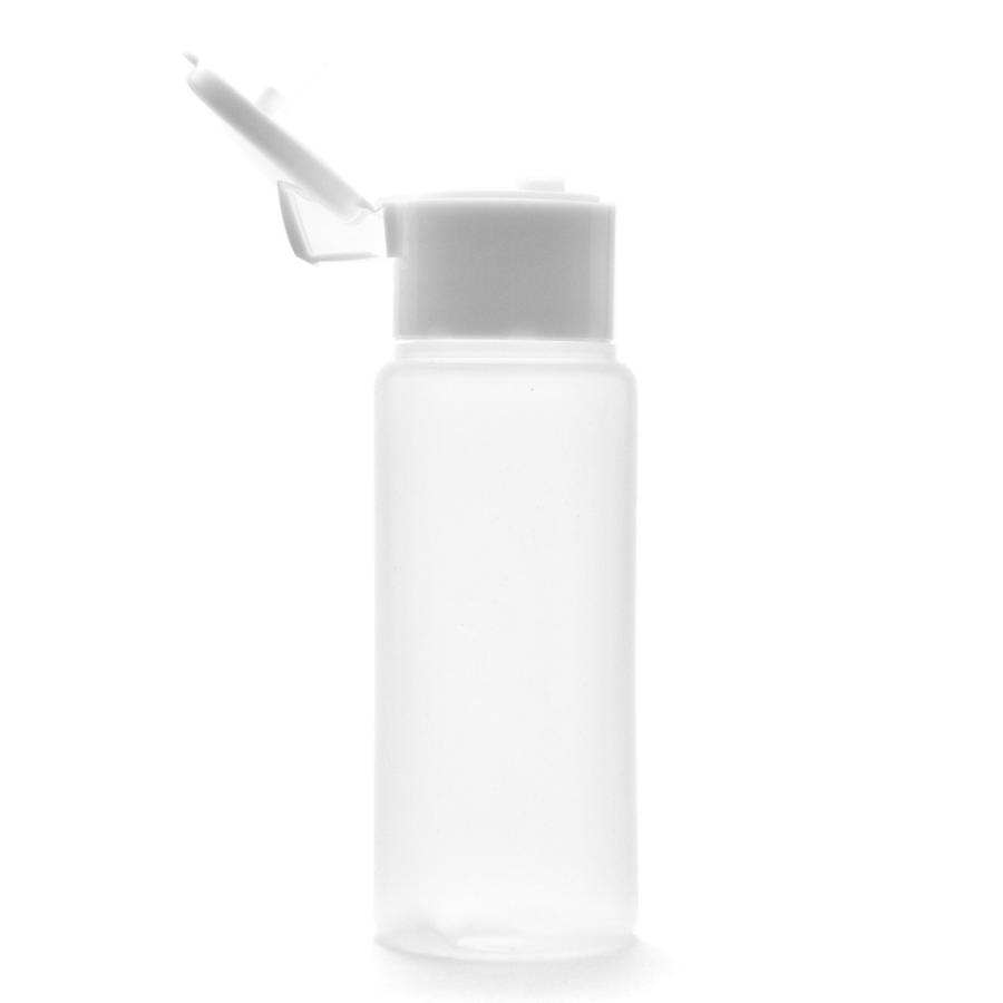 業界No.1 プラスチック容器 50mL LDPE ヒンジキャップ：ホワイト 半透明 日本製 やわらかボトル