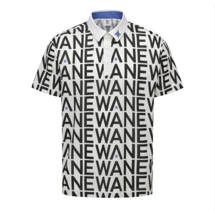 ANEW MEN SM LOGO PATTERN SHORT T-SHIRT アニュー ゴルフ メンズ ロゴ