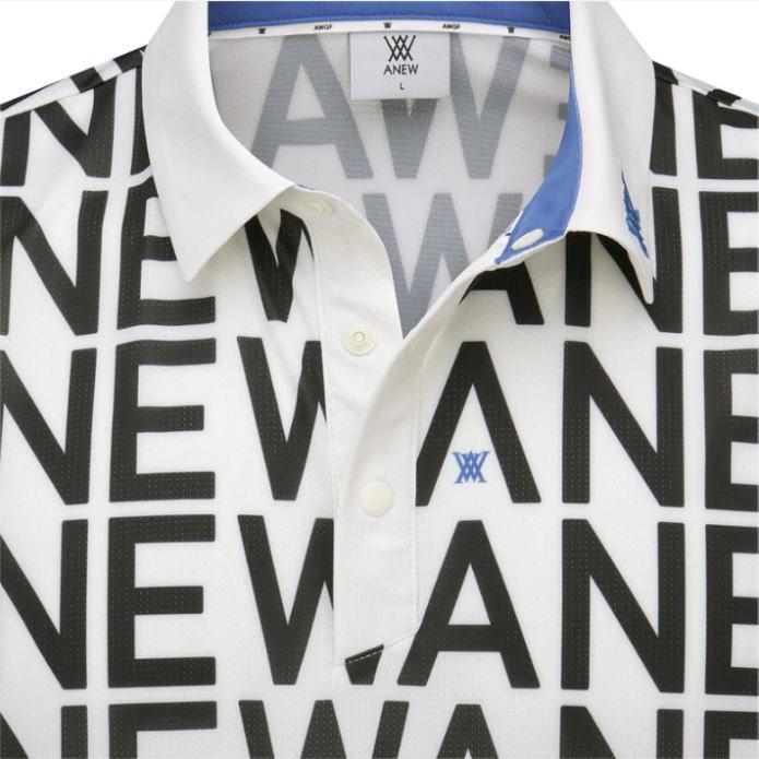 アニューゴルフ　ポロシャツ　メンズ ANEW MEN SM LOGO PATTERN SHORT T-SHIRT アニュー ゴルフ メンズ ロゴ