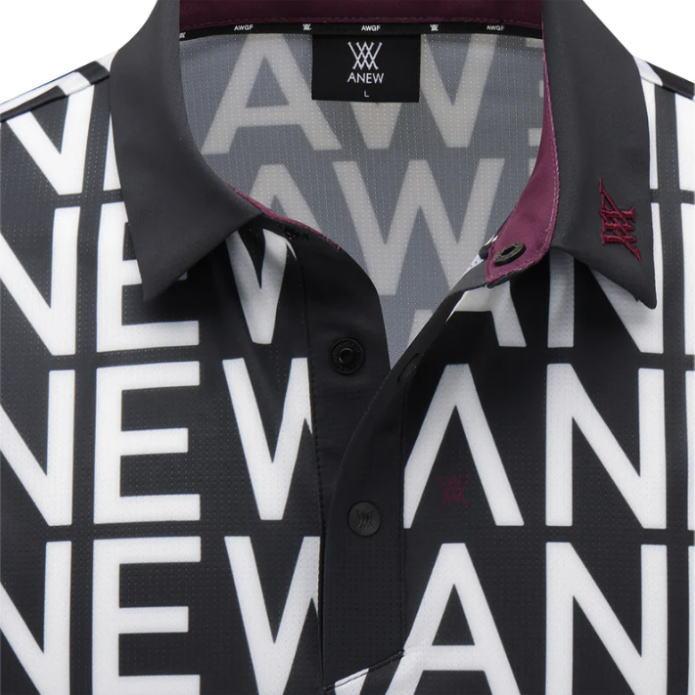 アニューゴルフ　ポロシャツ　メンズ ANEW MEN SM LOGO PATTERN SHORT T-SHIRT アニュー ゴルフ メンズ ロゴ