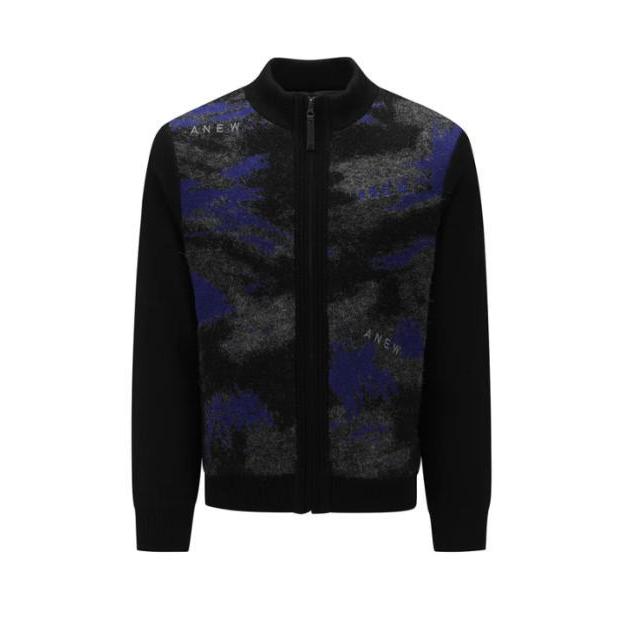 ANEW MEN WI BRUSHSTROKE WINDPROOF KNIT CARDIGAN BLUE アニュー