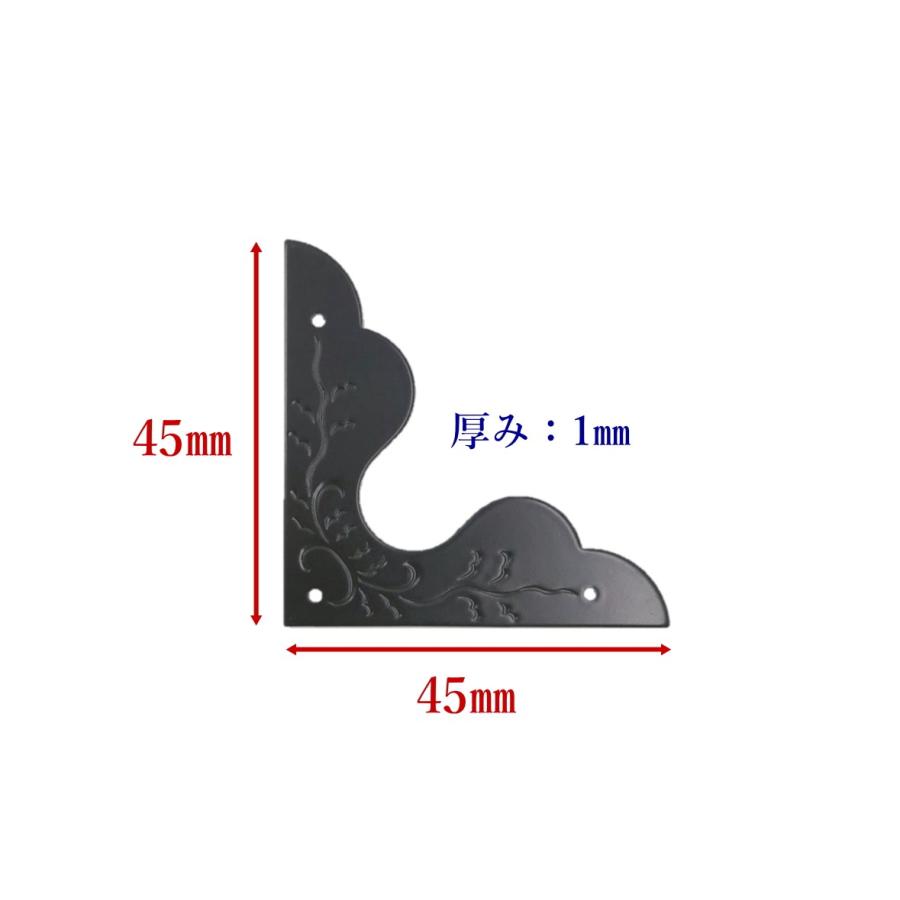 逸品 欅材 ■ 重厚な鉄金具 飾り台 飾り金具 三角／仙台戸隅 大 時代色【4枚入り】日本製 ※こねこ便420