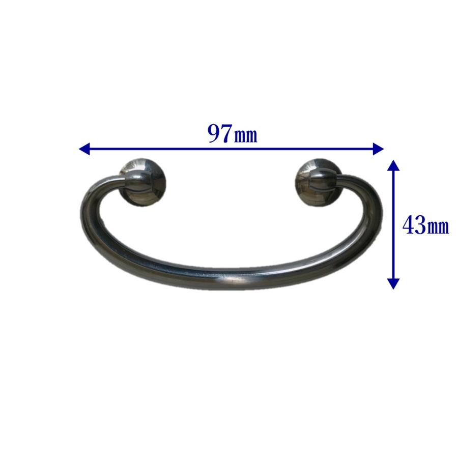 取っ手 つまみ／丸座付丸カン 3.3寸 古美色【ピッチ：60mm】日本製