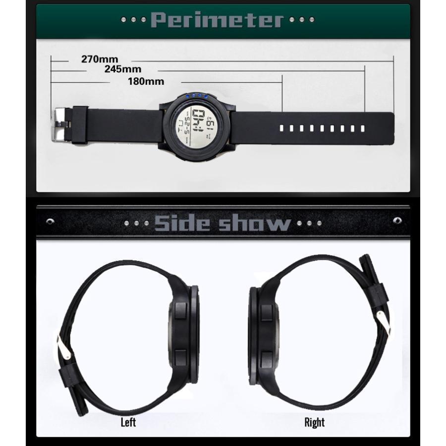 腕時計 メンズ デジタル  LED ディスプレイ 30M 防水 ランニングウォッチ スポーツウォッチ アラーム機能｜wasabi-store｜08