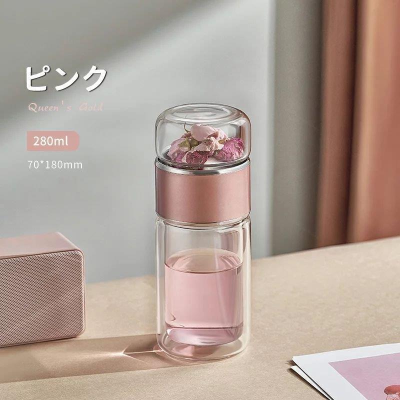 分離式 ティーボトル 280ml ボトル 茶こし付き ガラス 水筒 耐熱ボトル ティーカップ ティーポットマイボトル マグボトル 透明 耐熱 二｜wasabi-store｜12