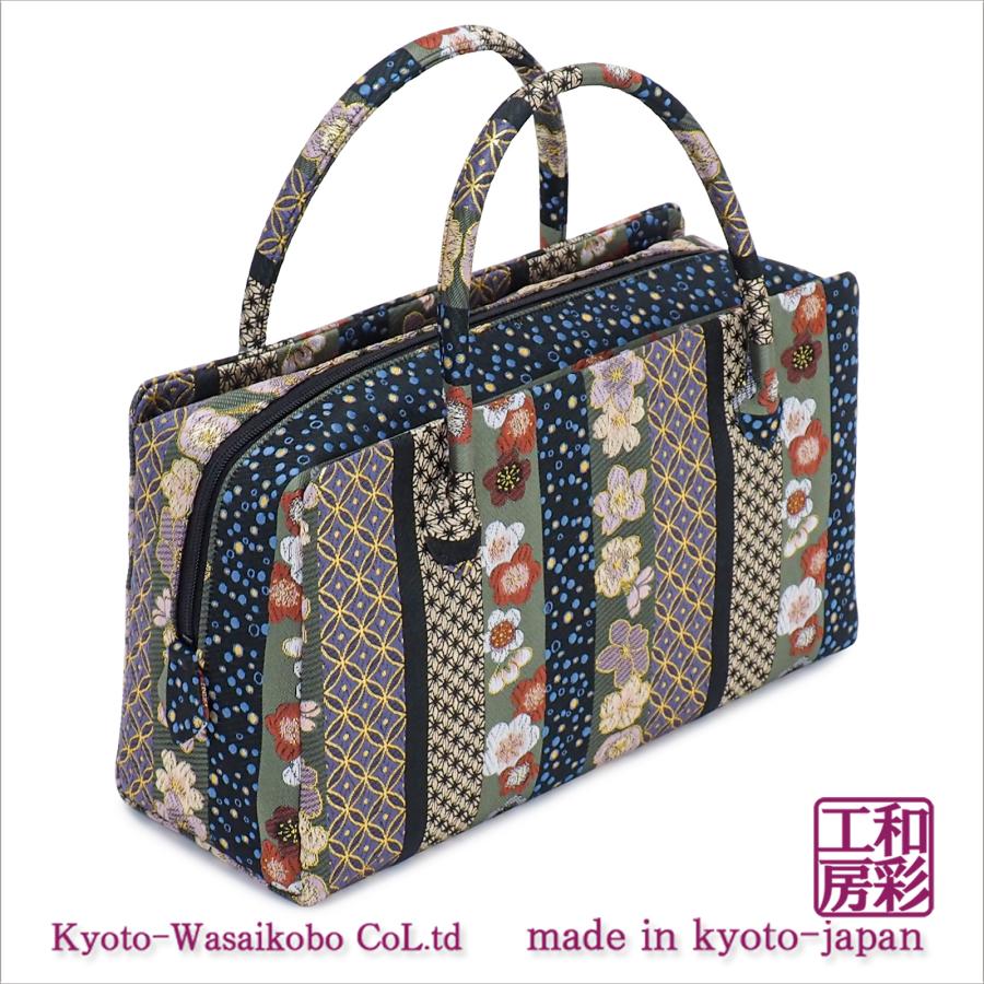 西陣織金襴オリジナル和装バッグ「総柄 利休バック」me163｜wasai-kobo｜03