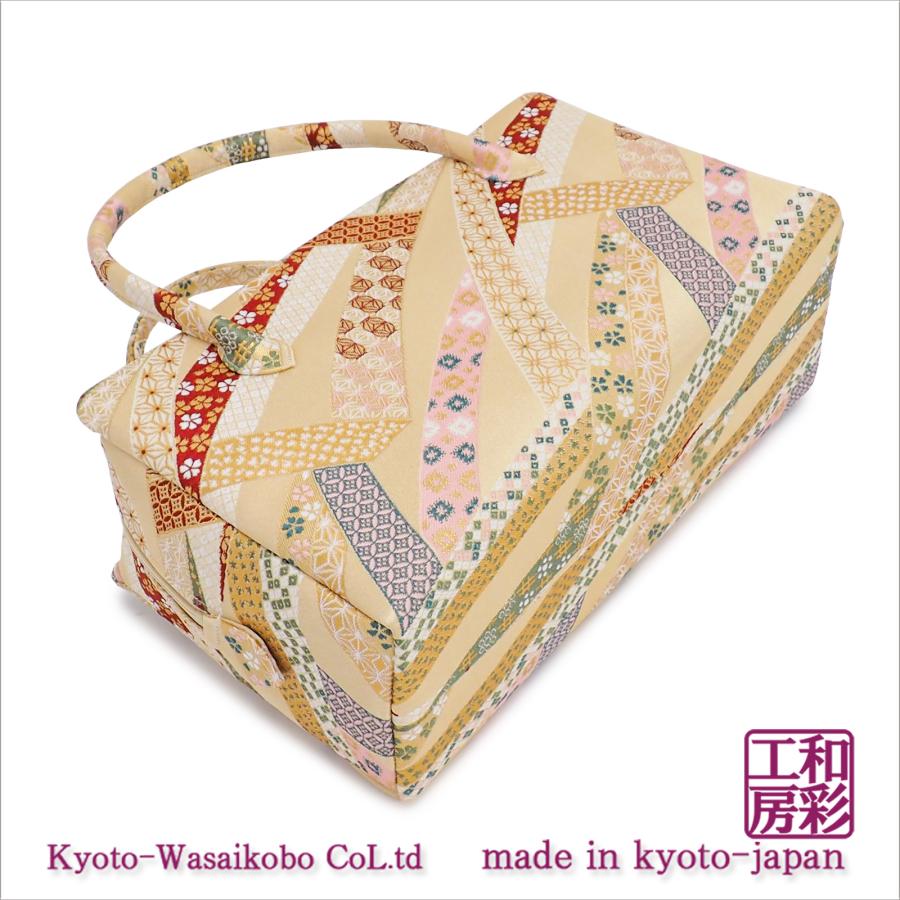 西陣織金襴オリジナル和装バッグ「総柄 利休バック」me181｜wasai-kobo｜04