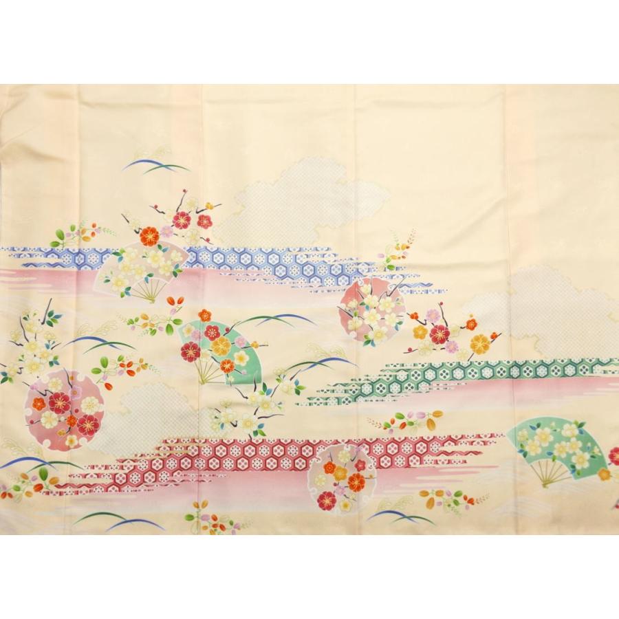 訪問着 着物 洗える お仕立て上がり 袋帯 2点セット 薄橙地古典四季花扇子雪輪流雲 フリー 結婚式 披露宴 入学式 卒業式 お宮参り 七五三 訪問着 着物 洗える お仕立て上がり 袷 袋帯 2点セット 薄橙地古典四季