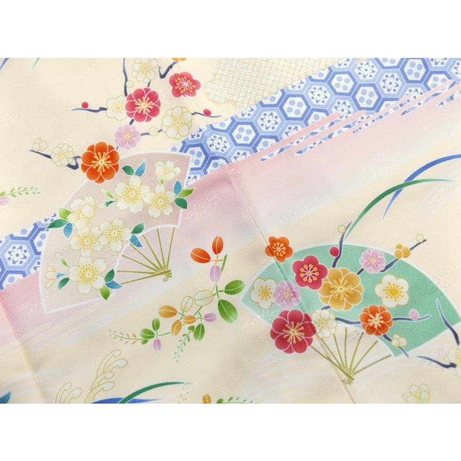 訪問着 着物 洗える お仕立て上がり 袷 袋帯 2点セット 薄橙地古典四季