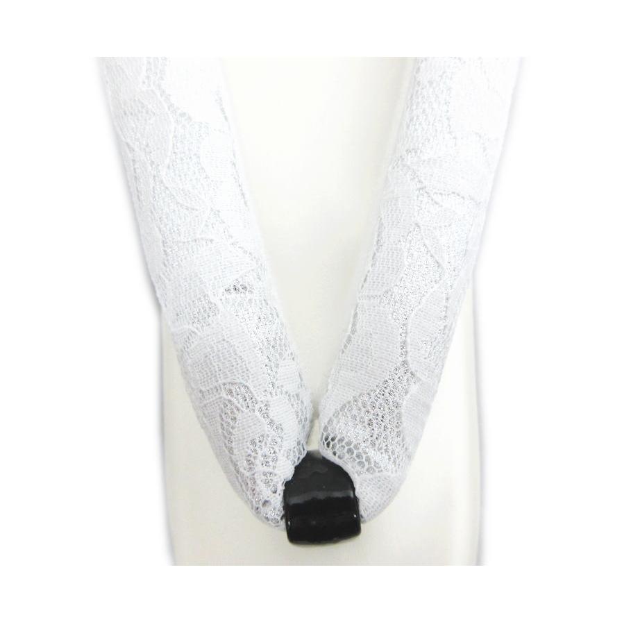 草履 ぞうり 厚底ヒール 白黒台 銀ラメ地白レース鼻緒 フリー 24cm