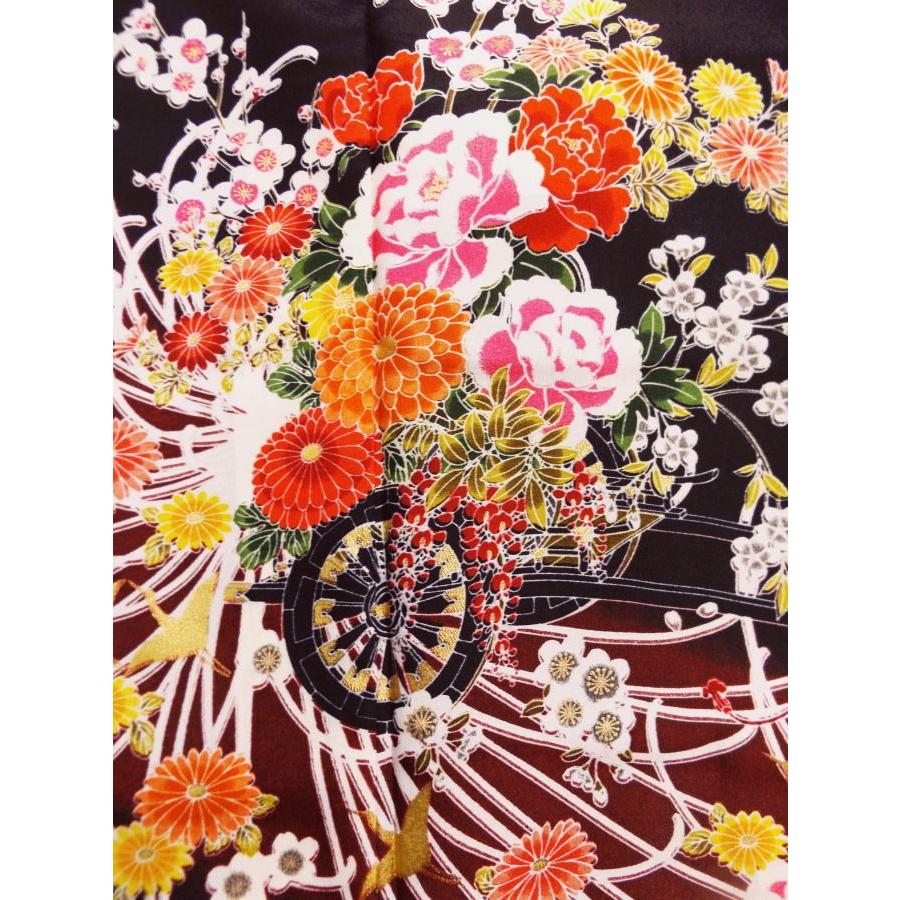 黒留袖 お仕立上がり 洗える 袋帯 長襦袢 3点セット 古典花車菊梅金彩 