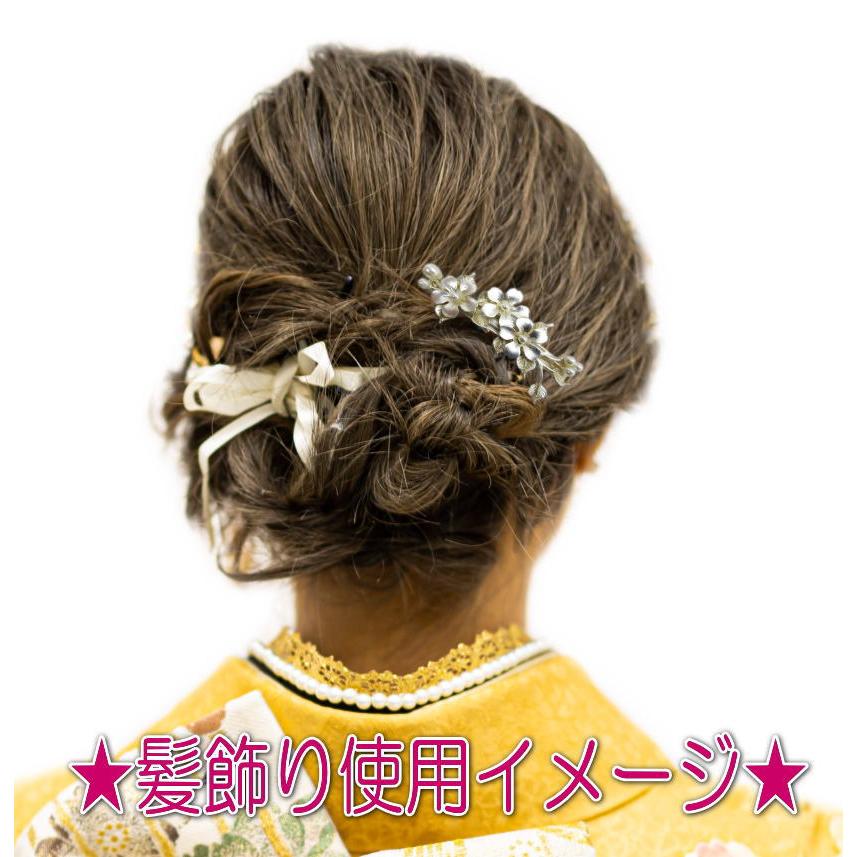 バレッタ 髪飾り 桜パール シルバー 銀色 振袖 成人式 卒業式 袴 バレッタ 髪飾り 桜パール シルバー 銀色 振袖 成人式 卒業式 袴