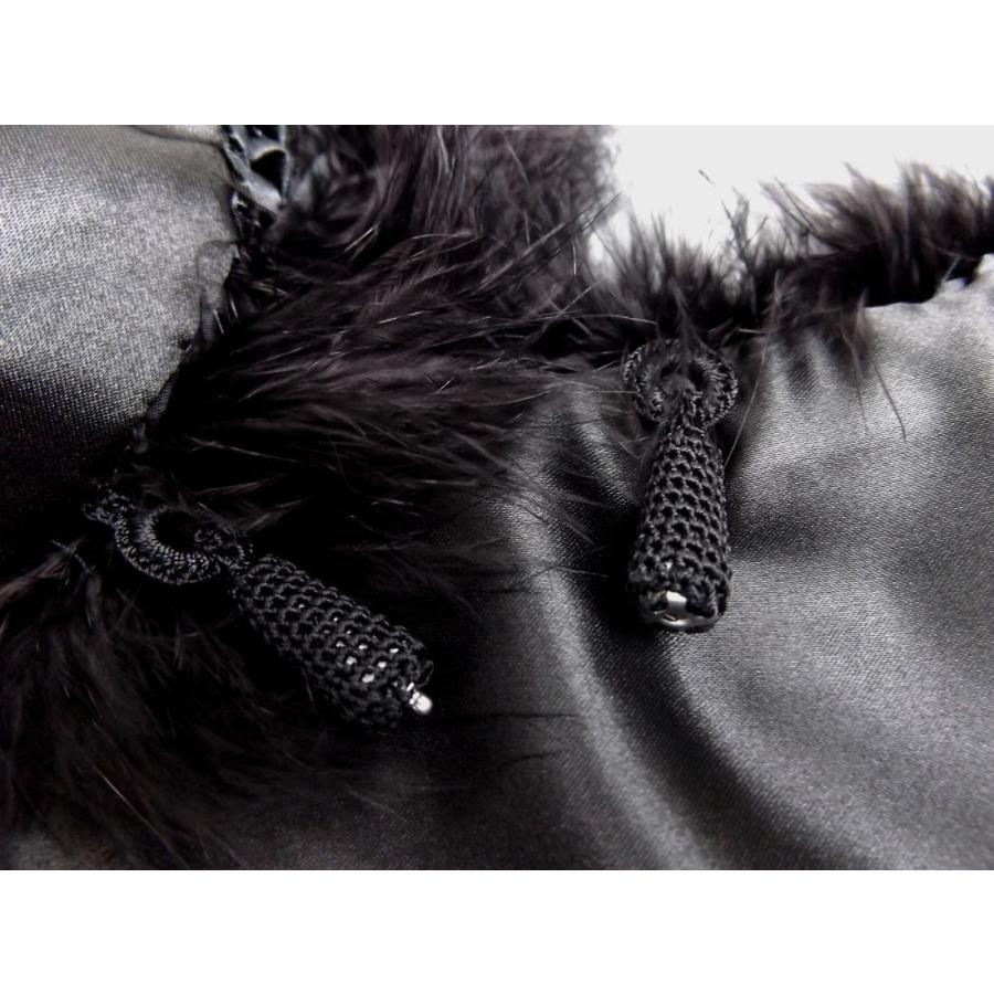 ショール スワン 羽毛 黒に黒羽根 振袖 成人式 卒業式 袴 振袖用