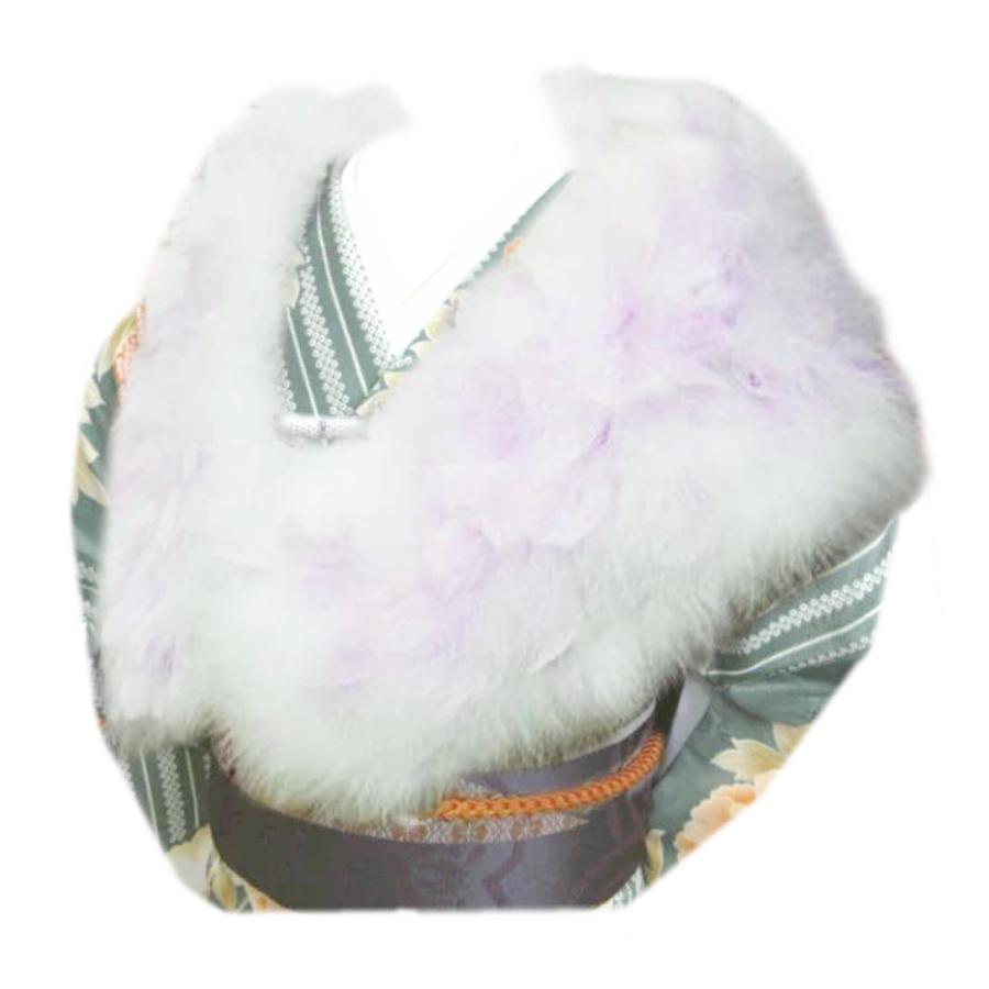 ショール スワン 羽毛 白にパープル羽根 振袖 成人式 卒業式 袴 振袖用 はかま 着物 白色 フェザー ストール ハカマ 薄紫 紫色 ショール スワン 羽毛 白にパープル羽根 振袖 成人式 卒業式 袴 振袖用