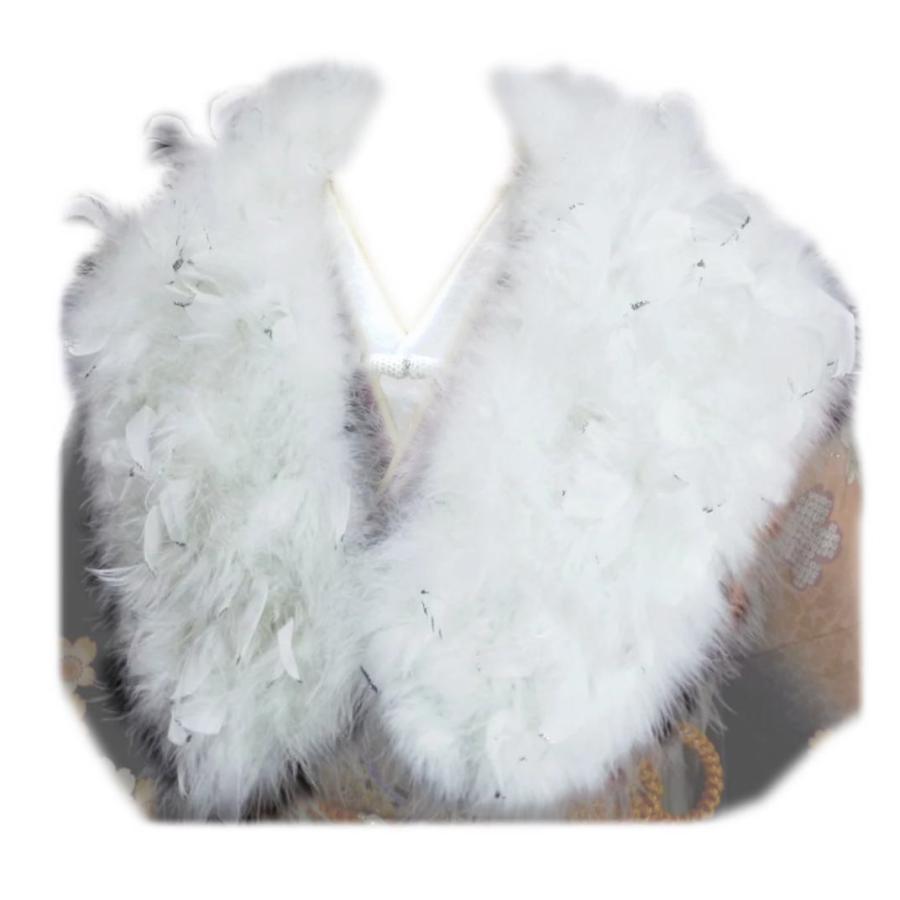 高質で安価 スワン羽毛ショール 白にラメ銀白羽根 振袖 成人式 卒業式 袴 着物 爆安プライス Esiba Tg