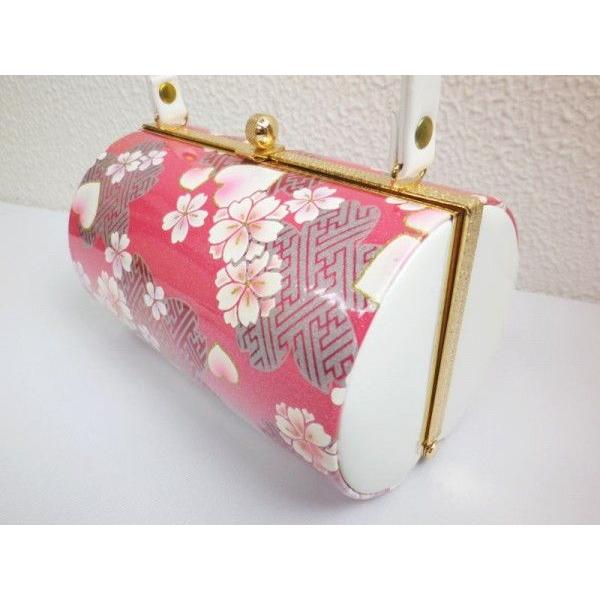 草履バッグセット 大きいサイズ 3L 日本製 横丸型ピンク白ぼかし地桜