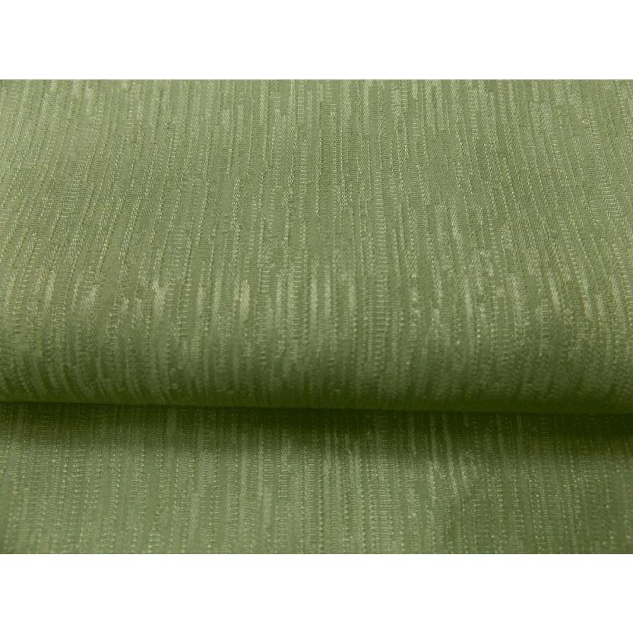 色無地 着物 洗える 袷 と 軽装帯 付け帯 2点セット 渋黄緑色 M L