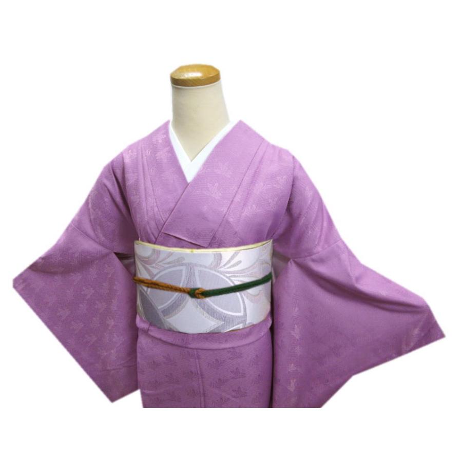 訳有り 少難あり】 色無地 R・K 着物 洗える 袷 袋帯 2点セット 薄紫