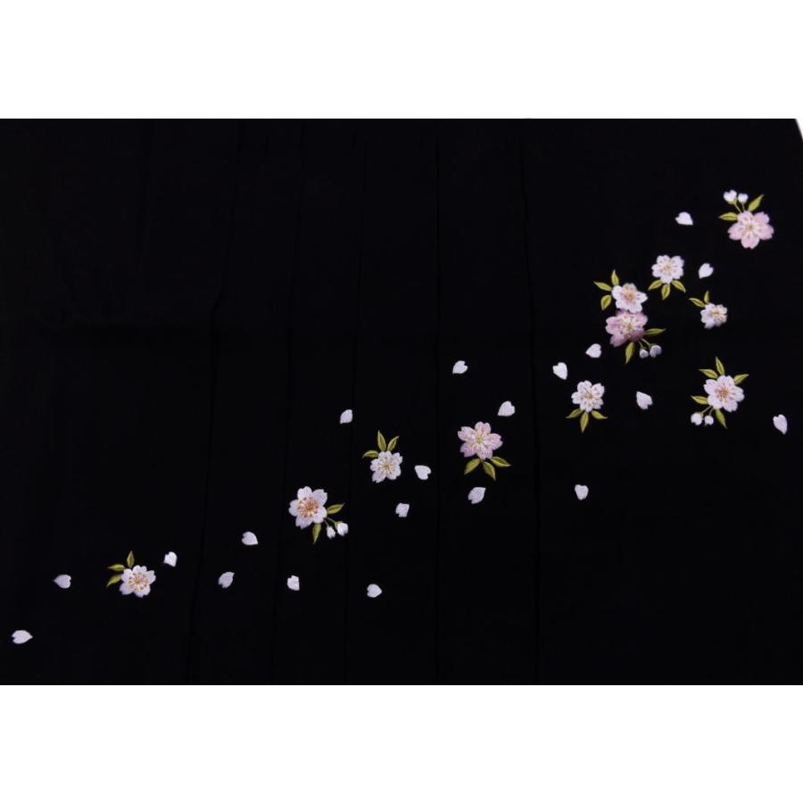 袴 はかま 無地 刺繍 黒色地桜 S M L LL 卒業式 女性用 購入 