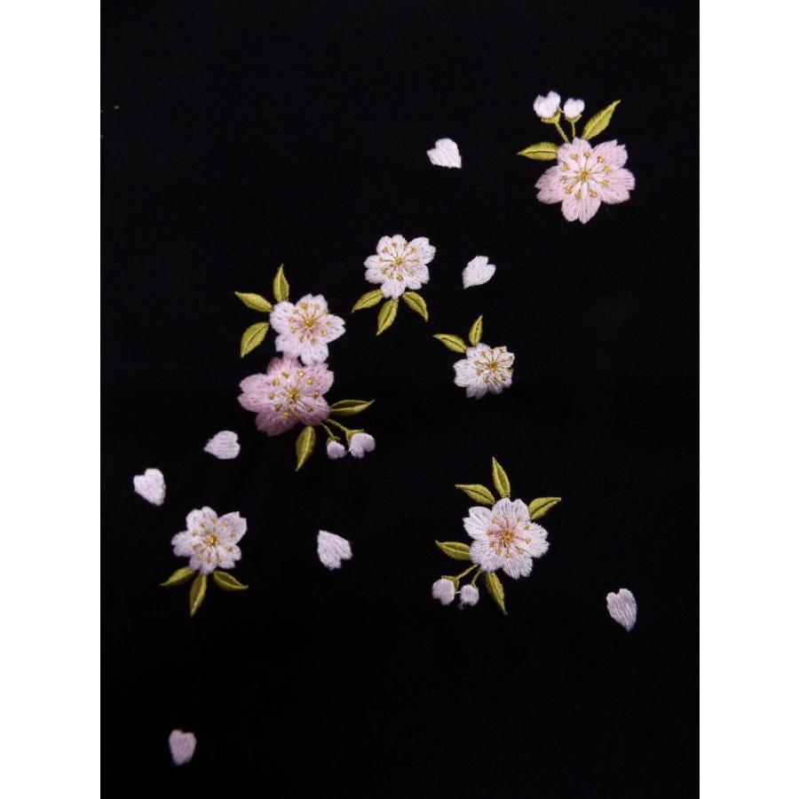 袴 はかま 無地 刺繍 黒色地桜 S M L LL 卒業式 女性用 購入 