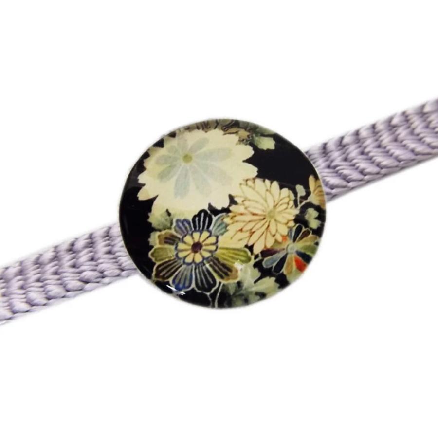 筒型帯留め 菊silver