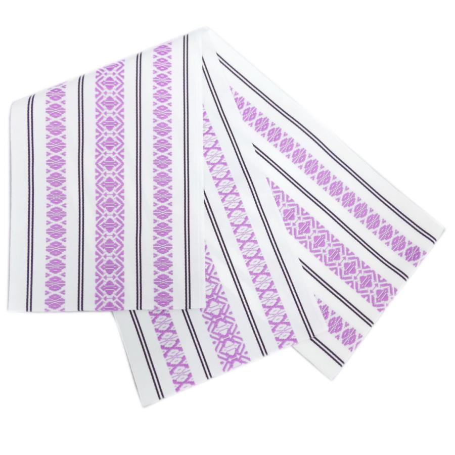 半巾帯 半幅帯 ゆかた ロング 単衣 夏用 日本製 浴衣 献上柄 白色 着物 長尺 Off 長尺