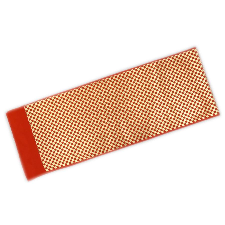 帯揚げ 帯上げ 正絹 市松柄 赤金 日本製 振袖 成人式 着物 : 最新和服