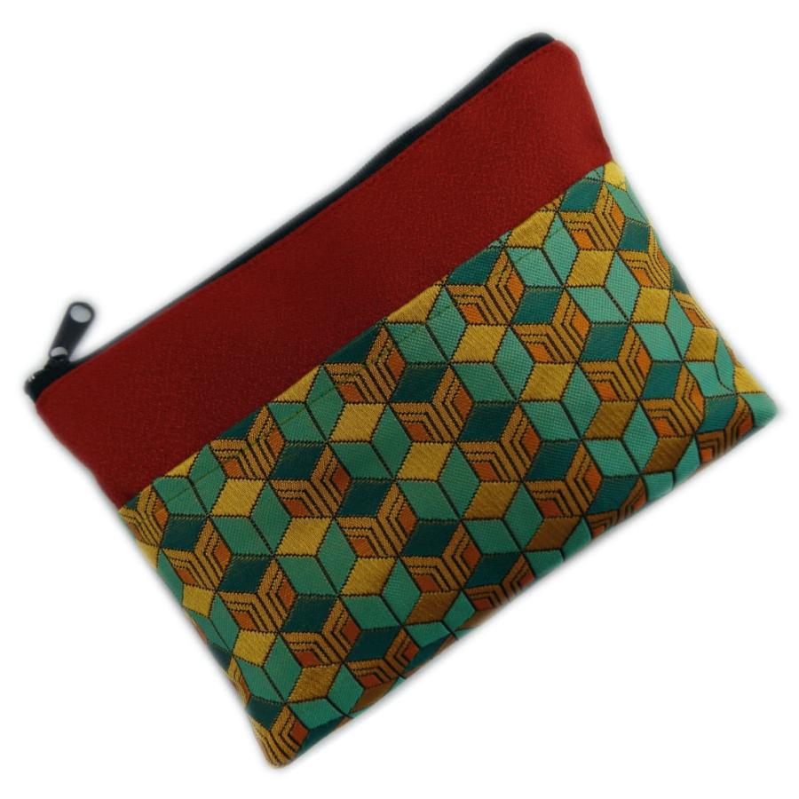 ポーチ 金襴 亀甲枡片身エンジ 鬼滅の刃風 和柄 ちりめん ファスナー 前ポケット付き 小物入れ 日本製 男性用 女性用 子供用 Kmp 4 最新和服 和雑貨 和さくら庵 通販 Yahoo ショッピング