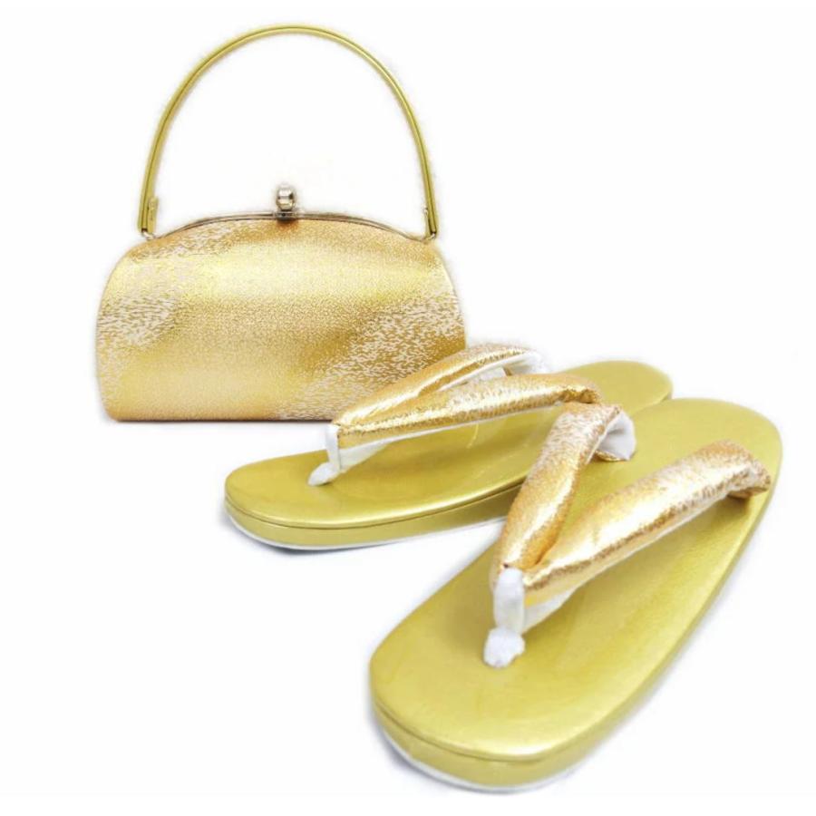 草履バッグセット 礼装用 帯地 半月型金ゴールド フリー 24cm 留袖 結婚式 訪問着 着物 フォーマル 振袖 草履バッグセット 礼装用 帯地 半月型金ゴールド フリー 24cm 留袖