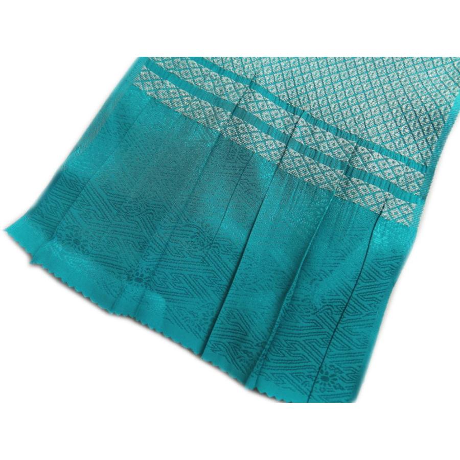 帯揚げ 帯上げ 鹿の子織 金糸入り ターコイズブルー青色 振袖用 成人式