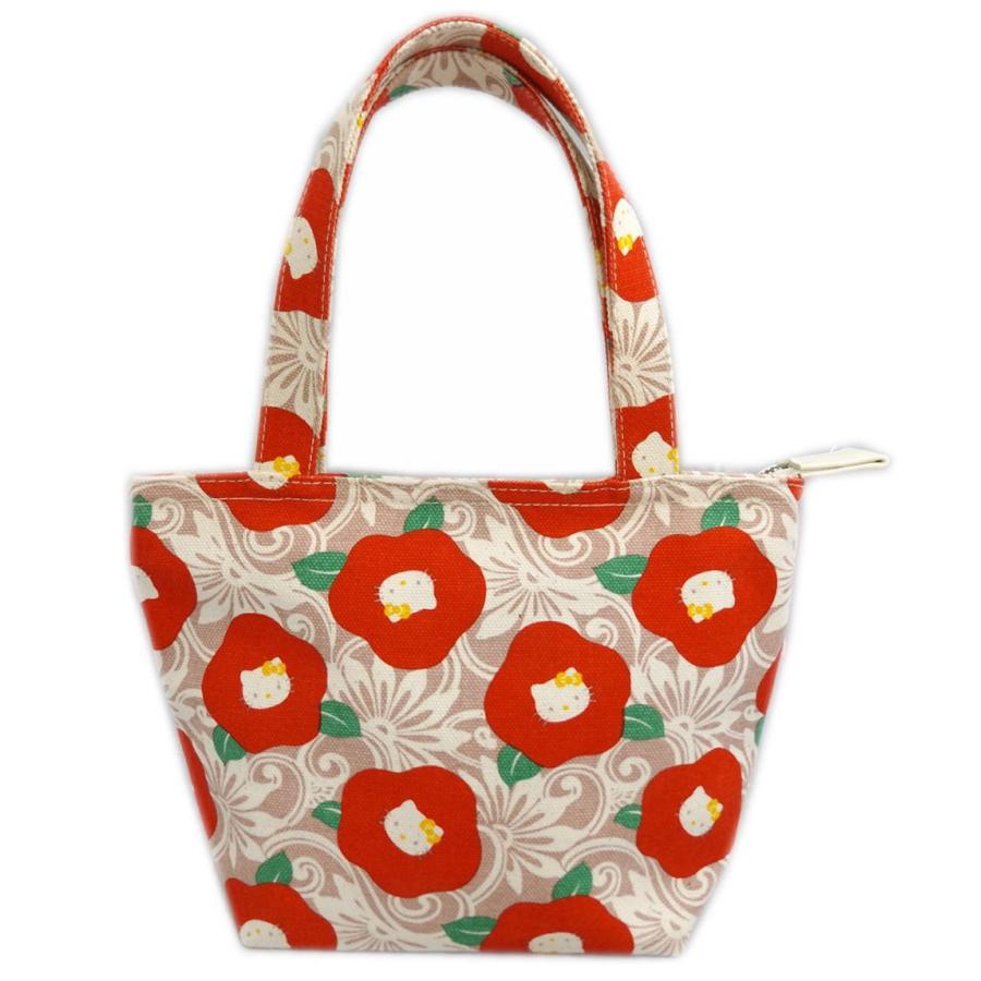バッグ ミニトート ハローキティちゃん 和柄 帆布 日本製 薄茶花柄地椿 ファスナー付 Ktmtt 6 最新和服 和雑貨 和さくら庵 通販 Yahoo ショッピング
