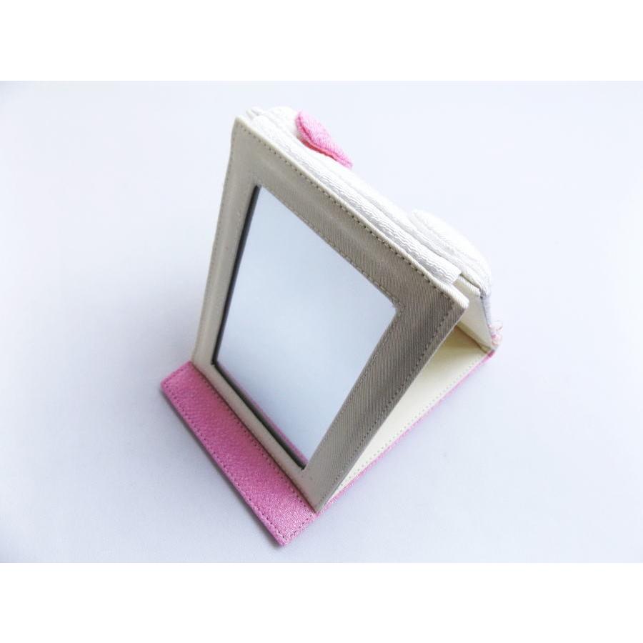 立て鏡 ミラー スタンド ハローキティちゃん 和柄 フェイス レース付