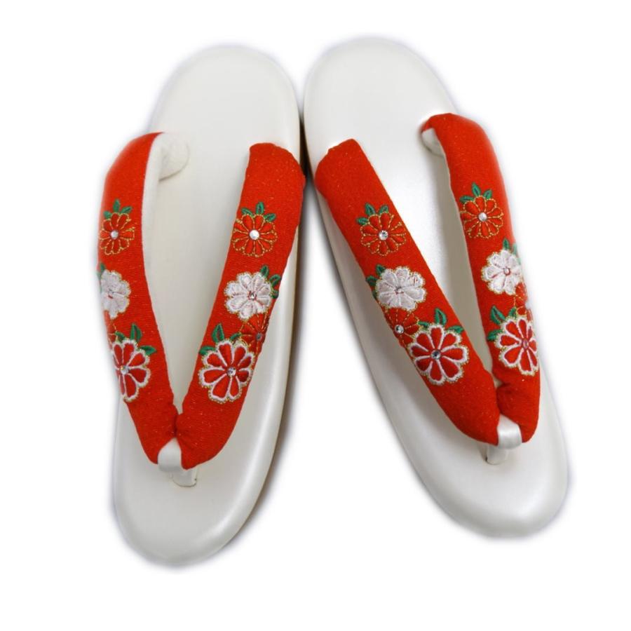 草履 ぞうり 桂由美 厚底ヒール こっぽり風 白金台ラインストーン刺繍