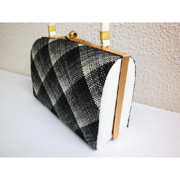 草履バッグセット 大きいサイズ LL 25cm 綾織地モノトーン菱