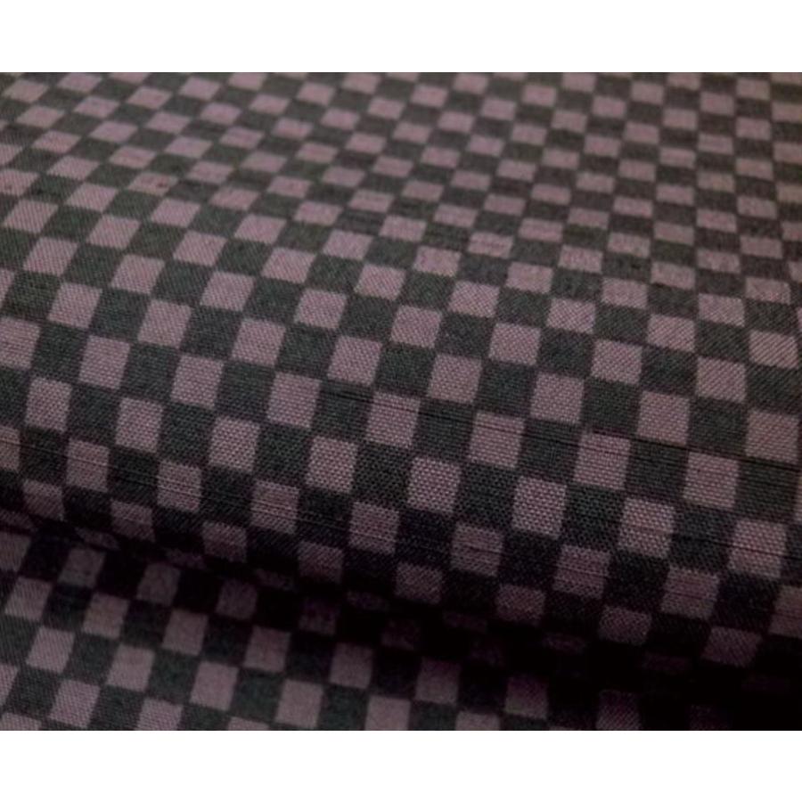 着物 袷 メンズ 男物 男性 お仕立て上がり 5点セット 紫黒市松 M 羽織