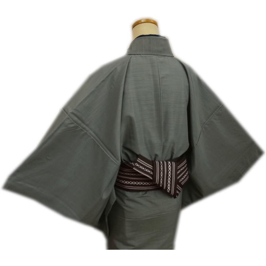 着物 袷 メンズ 男性 お仕立て上がり 5点セット グレー M L LL