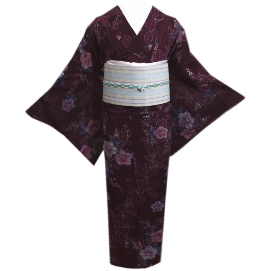 5k1853着物　正絹　夏物　薄物　絽　一つ紋　家紋　紫　無地　和装 楽天市場】【新古品】 夏物 小紋 薄物 着物 正絹 絽 五泉 黒