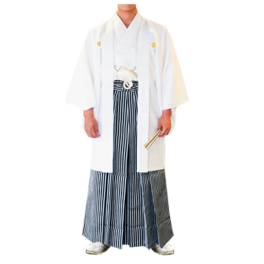 紋付羽織袴 メンズ 男性 フルセット 白 4号〜8号 成人式 卒業式 結婚式