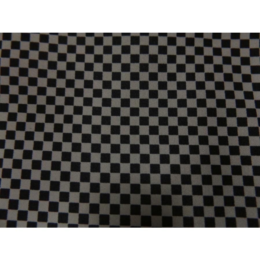 着物 洗える 袷 小紋 と 軽装帯 付け帯 2点セット 黒グレー市松 M