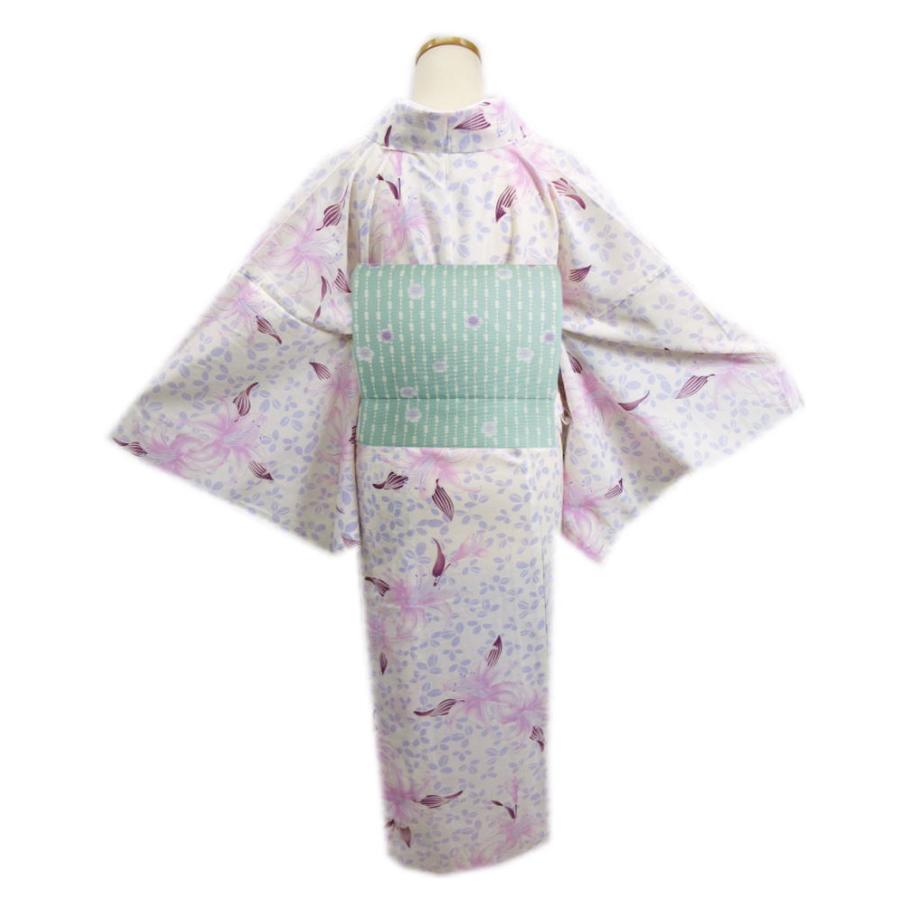 もももも　樣専用 洗える夏きもの　紗の小紋と画像1.2の帯２点合わせて 着物 洗える 紗 夏用 小紋 と 絽軽装帯 付け帯 2点セット 淡クリーム地