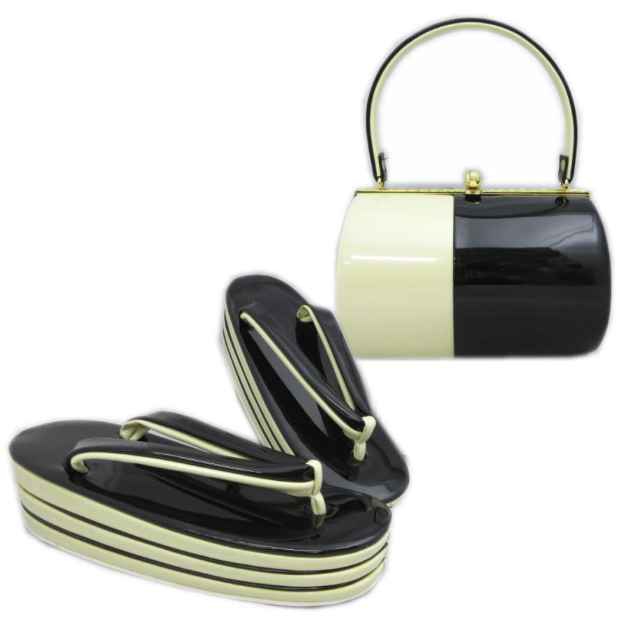 草履バッグセット エナメル 横丸型 黒クリーム フリー 振袖 成人式 卒業式 袴 着物 訪問着 結婚式 無地 振袖用 黒色 草履バッグセット エナメル 横丸型 黒クリーム フリー 振袖 成人式
