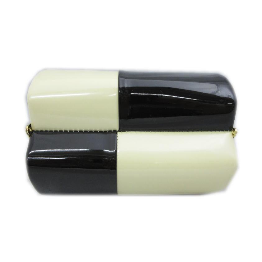 草履バッグセット エナメル 横丸型 黒クリーム フリー 振袖 成人式