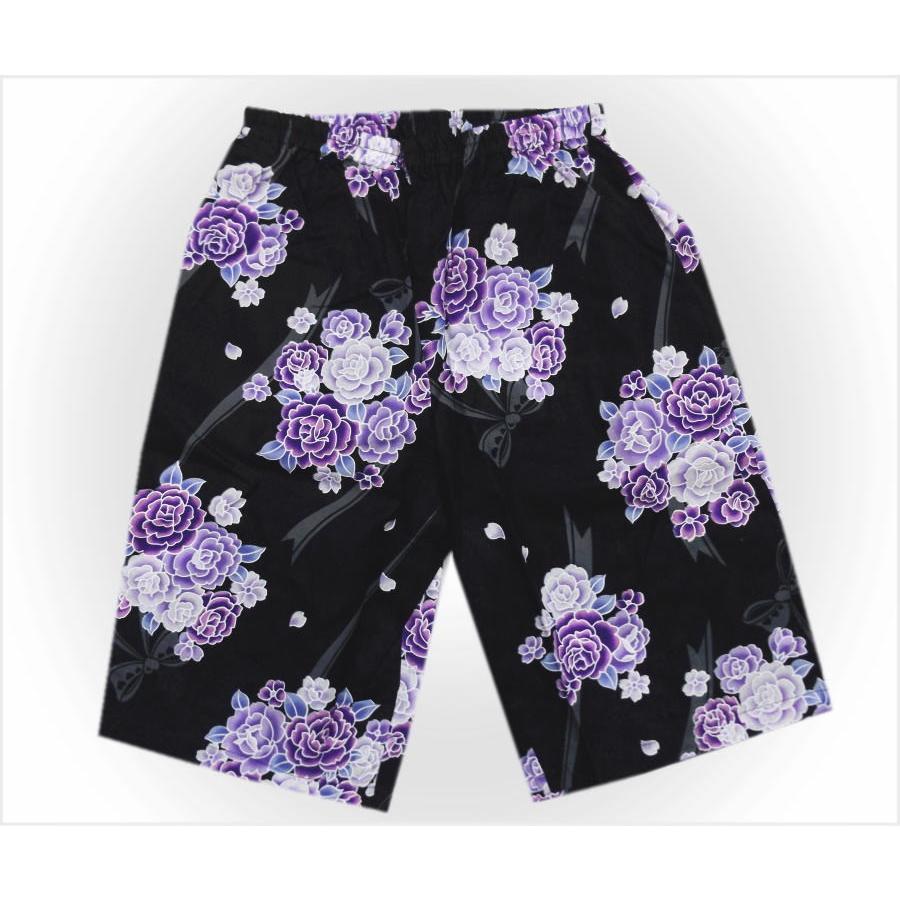 甚平 じんべい 女性用 レディース 黒色地 紫薔薇リボン フリー Sjjb 5 最新和服 和雑貨 和さくら庵 通販 Yahoo ショッピング